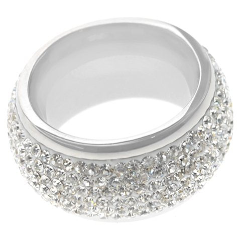 Anillos acero quirurgico sinfín con cubics cristal